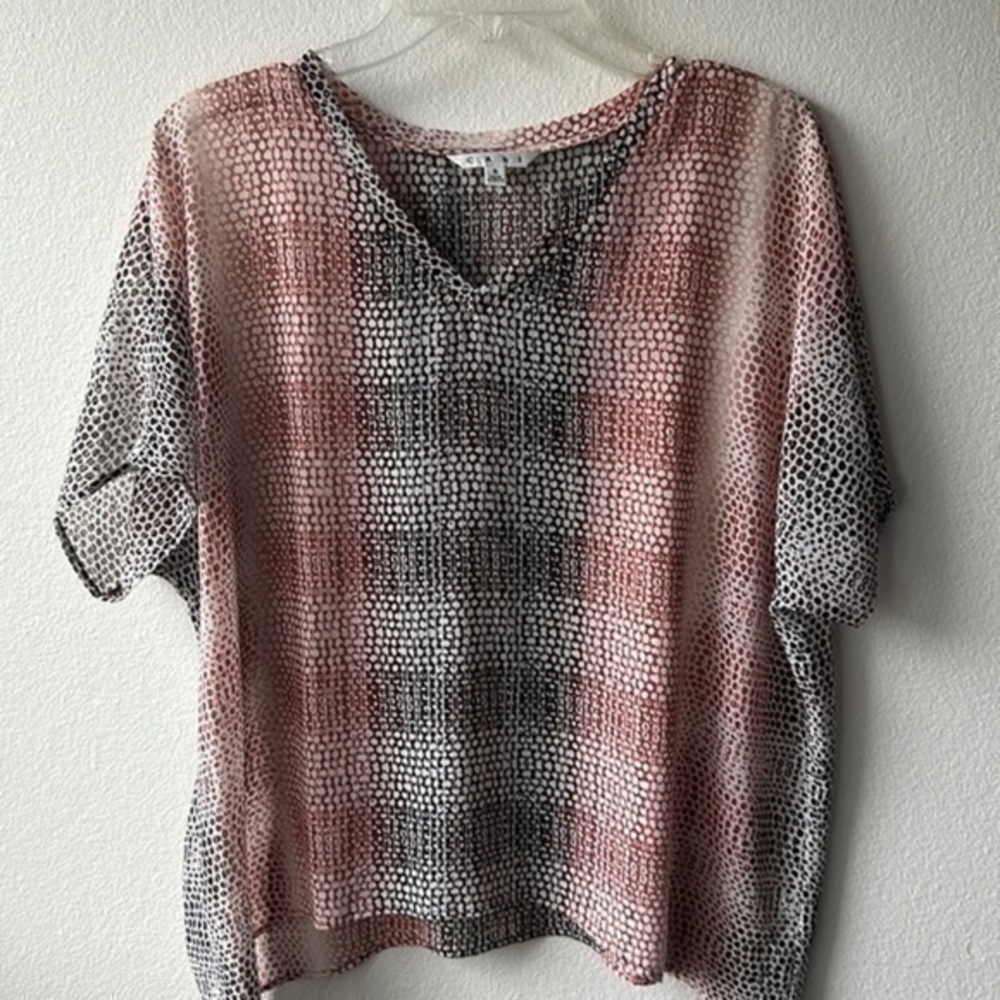 CAbi top sheer brown tones style #240 size small career